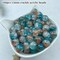 100pcs Crackle Acrylic Beads 12mm Round Crystal Acrylic Craft Beads for Jewelry Making DIY Bracelet Necklace Handmade Craft Decoration(Red-Lake Blue)